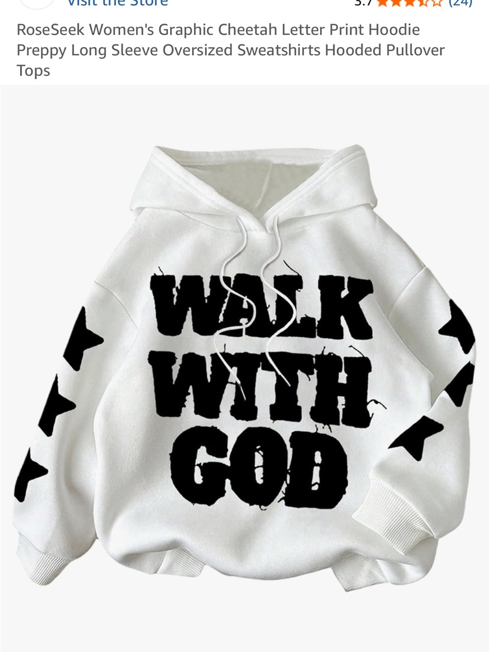 White Graphic 'Walk With God' Pullover Hoodie